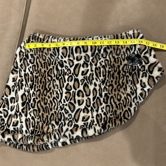 RSVP Asymetrical Faux Fur Leopard Print Cape Caplette Shrug Retro One Size - Picture 4 of 7